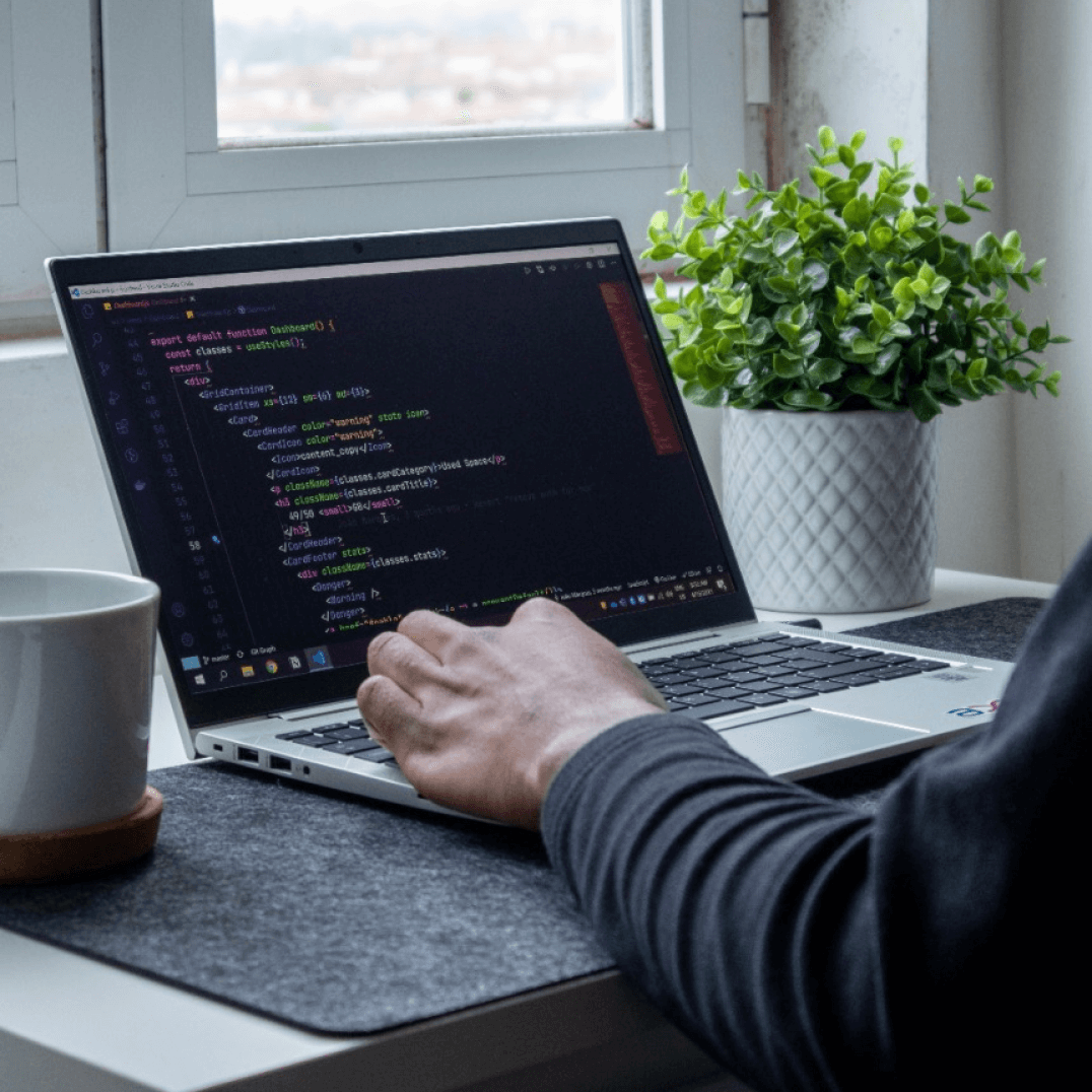 Person working on a computer