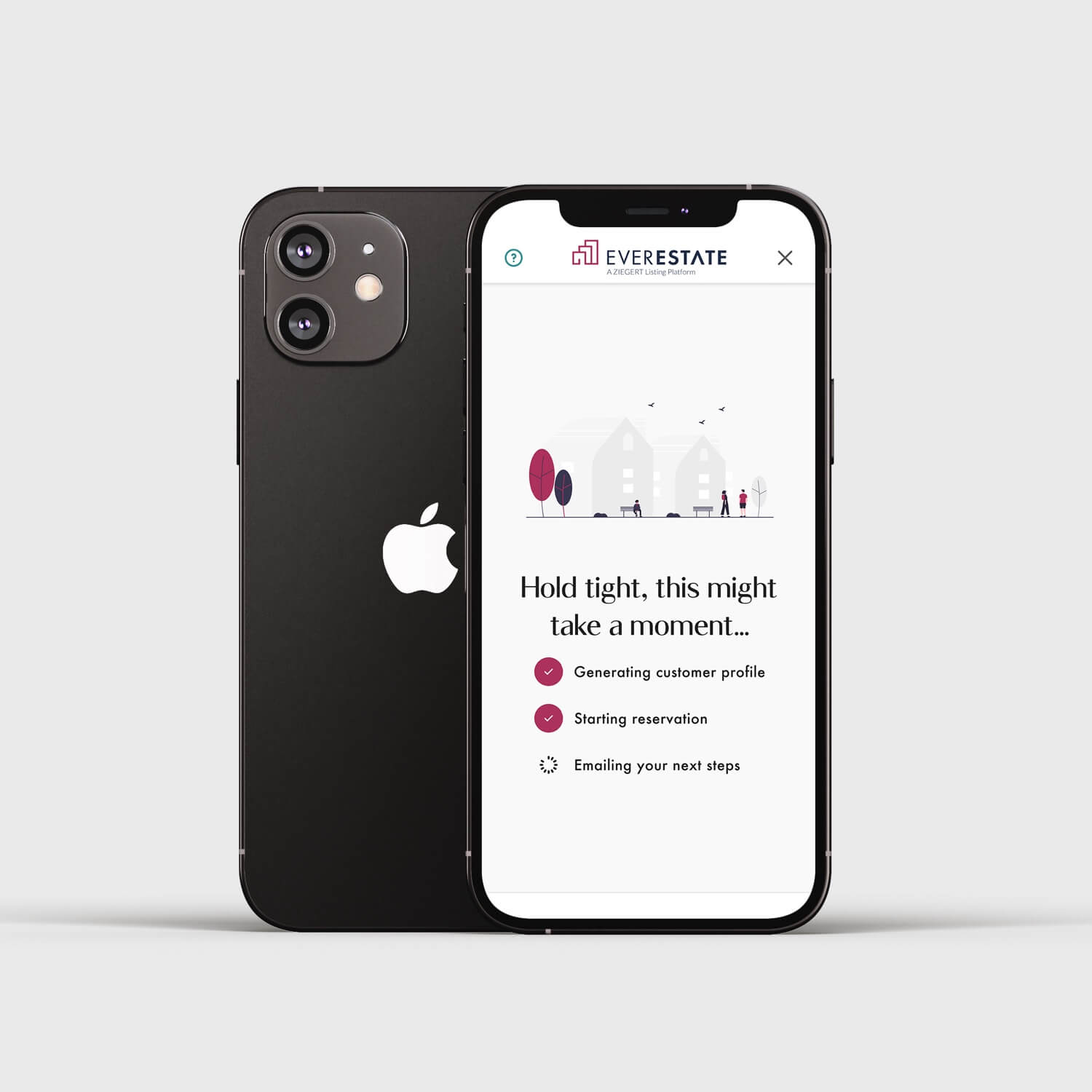 Smartphone showing EverEstate loading screen