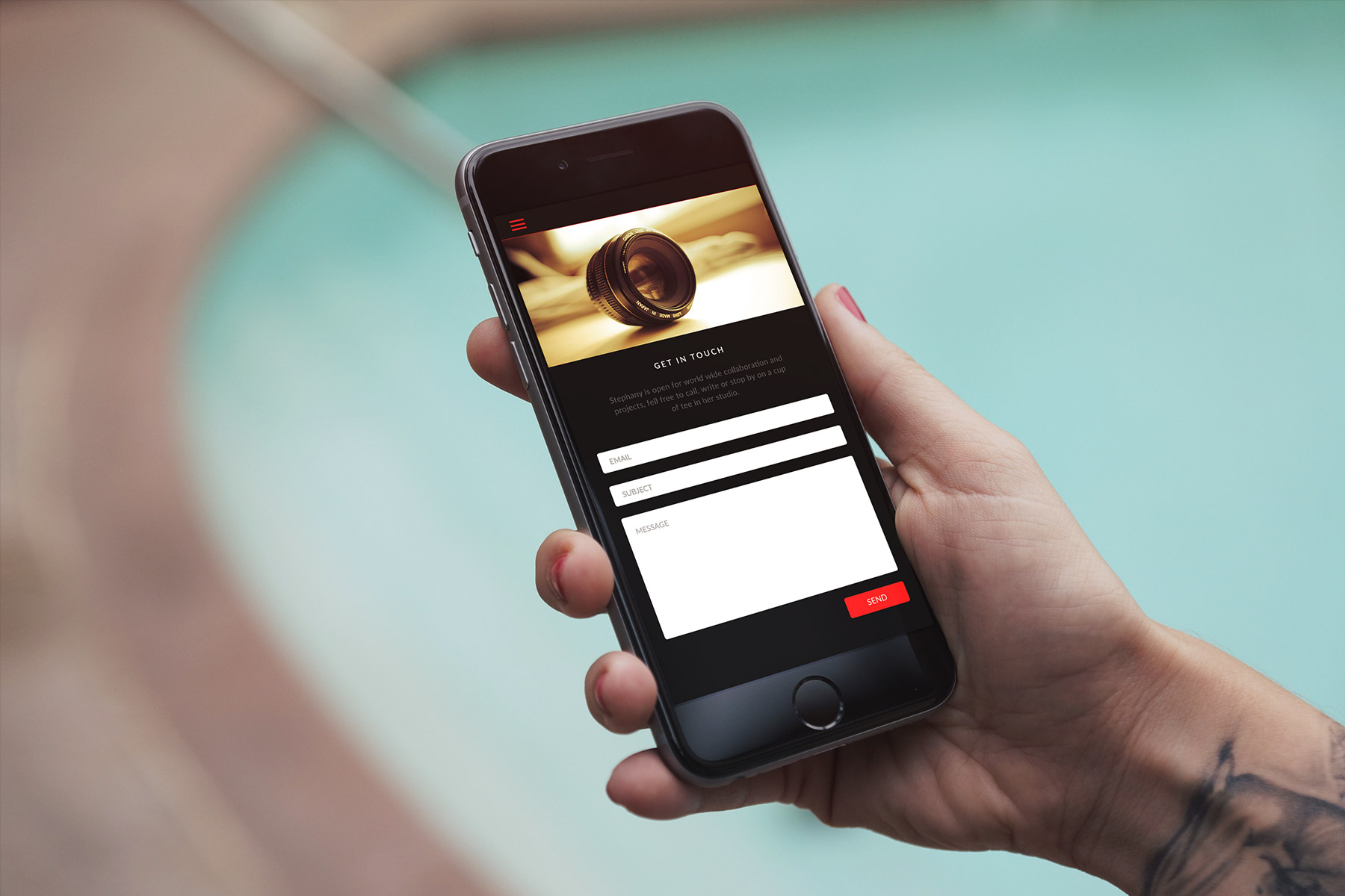 Smartphone screen showing Stephany Stefan contact page